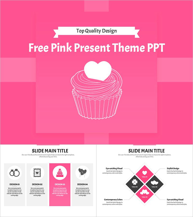 우아한 핑크 선물 테마 무료 템플릿