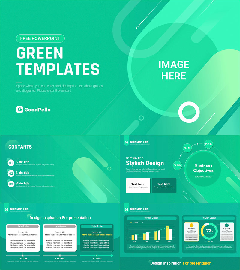 무료 프레젠테이션 그린 템플릿