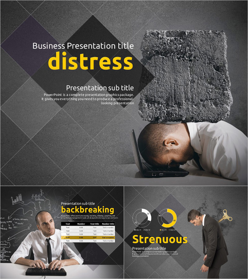 업무 스트레스 관련 감성 PPT - 스트레스를 극복하는 메시지 전달