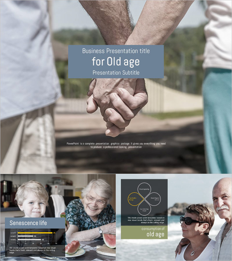 노년기 PPT 템플릿 – 감성적인 메시지를 전하는 디자인