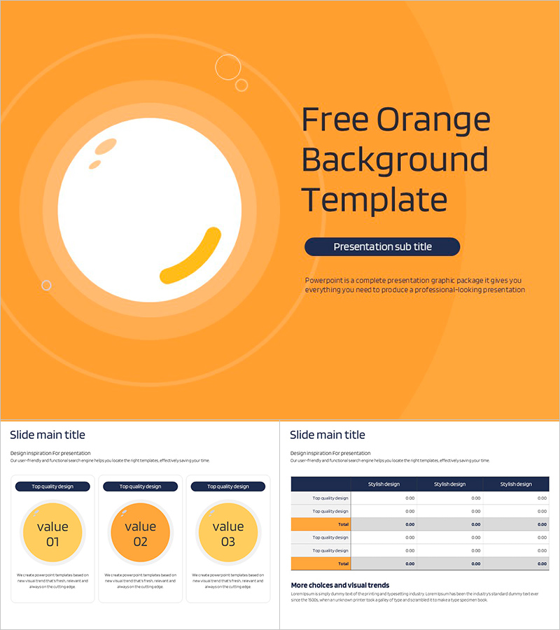 선명한 오렌지 배경 무료 PPT 템플릿