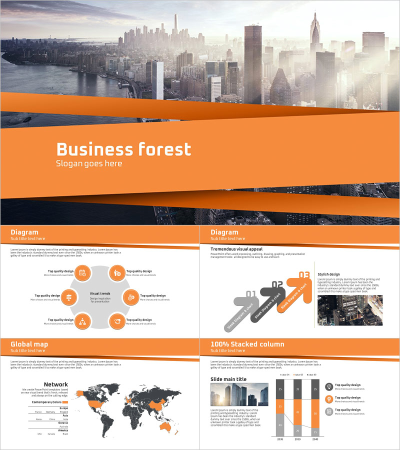 비즈니스 숲 애니메이션 템플릿 – 동적 효과로 시선을 끌어내는 섬세한 디자인