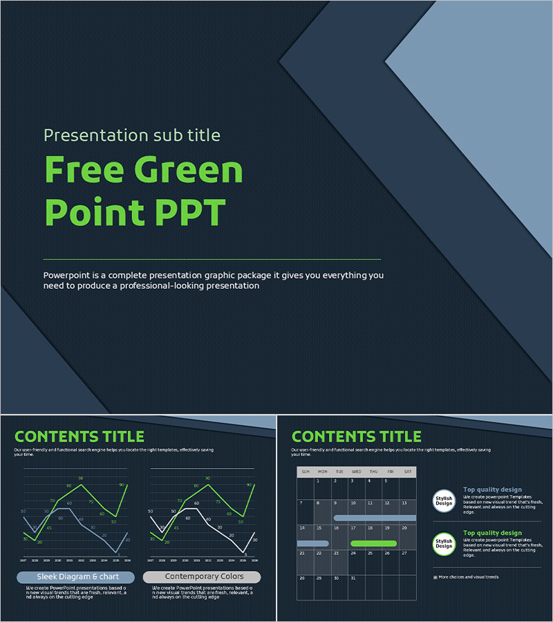 세련된 그린 포인트 무료 템플릿