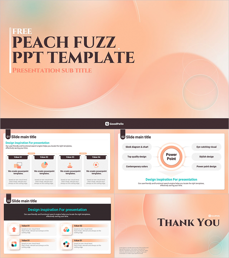 부드러운 그라데이션 피치 퍼즈 무료 PPT