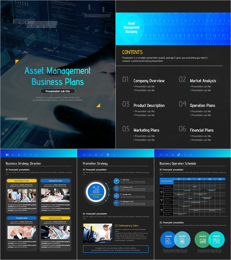 Asset Management Business Plans Vertical PowerPoint Template