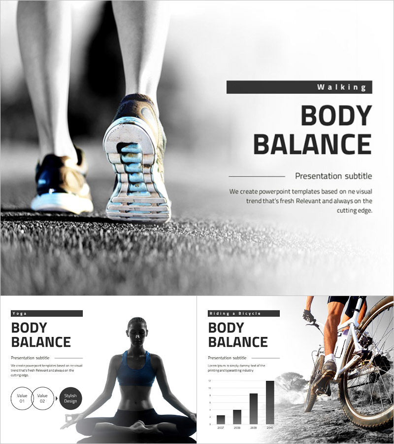 몸의 균형 ZEN 프레젠테이션 템플릿 – 건강한 삶을 위한 핵심 메시지 전달