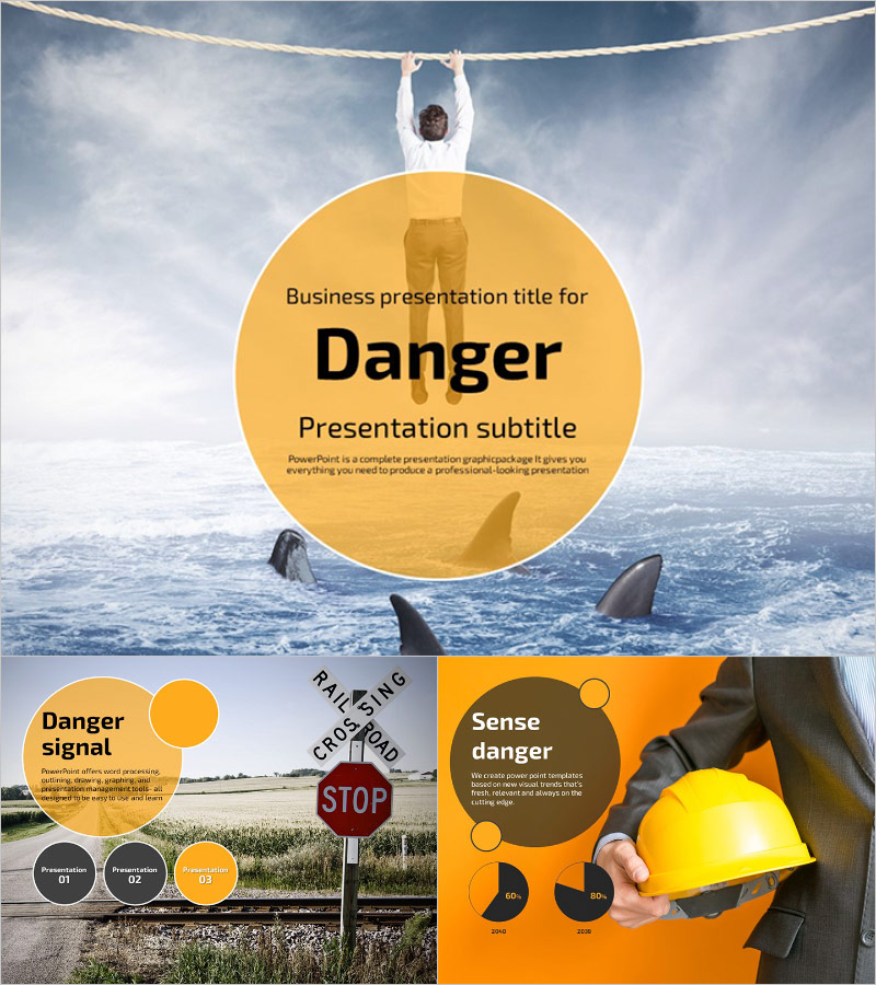위험 주제 감성형 PPT 템플릿 – 위기를 극복하는 강렬한 메시지