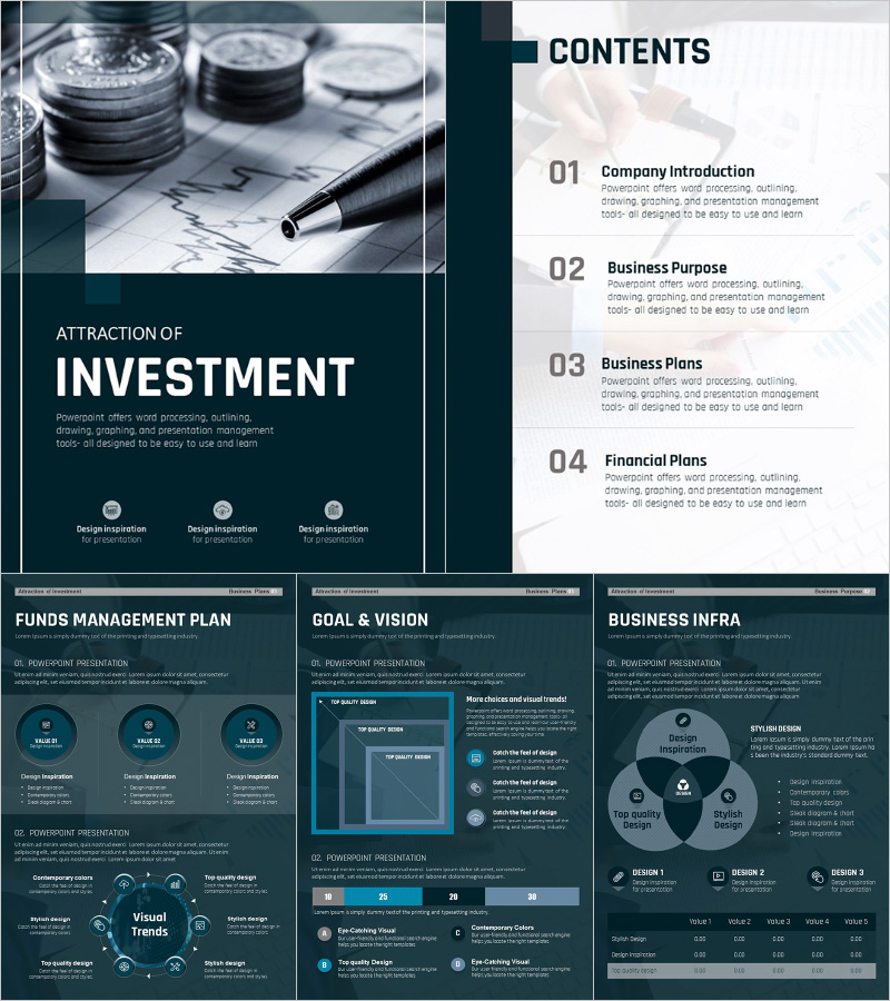 투자유치 세로형 PPT 템플릿 - 심플한 디자인으로 효율적인 투자 유치