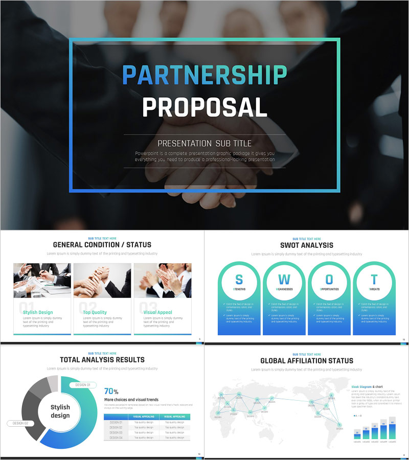 파트너쉽 제안 PPT 템플릿 – 전문적이고 세련된 디자인