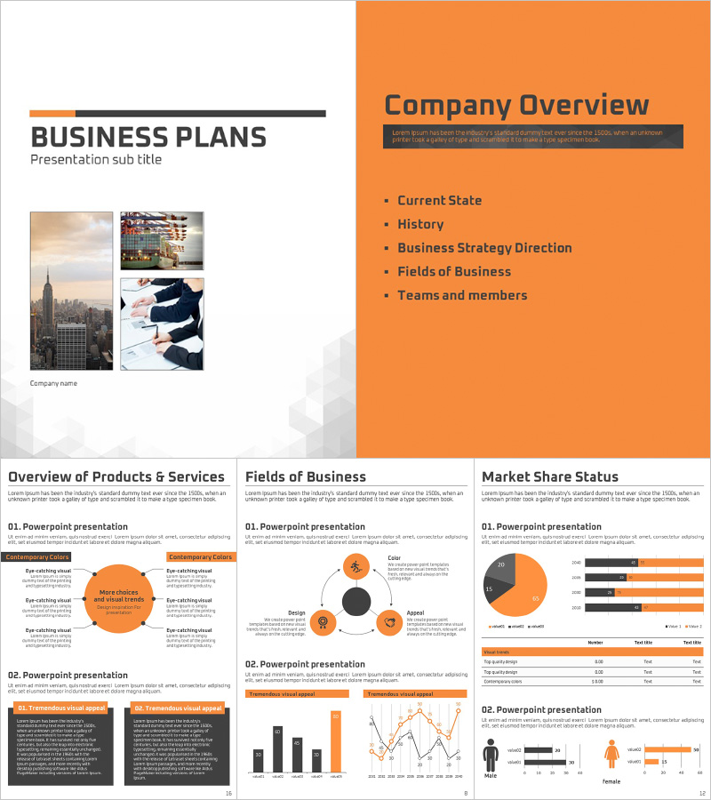 Business PPT Template Strategy Vertical