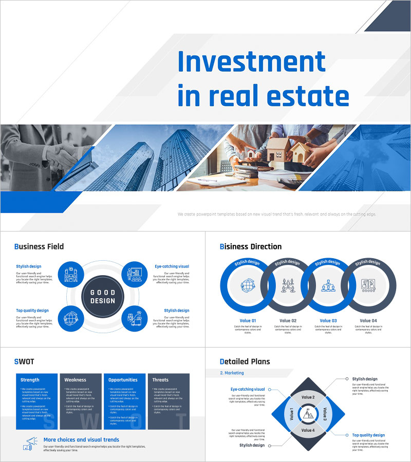 Investment in Real Estate PPT Template – Build Trust with Modern Design