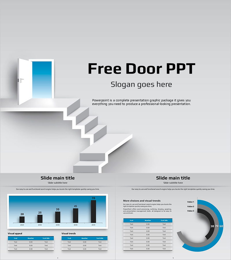 심플한 비상구 무료 PPT 템플릿