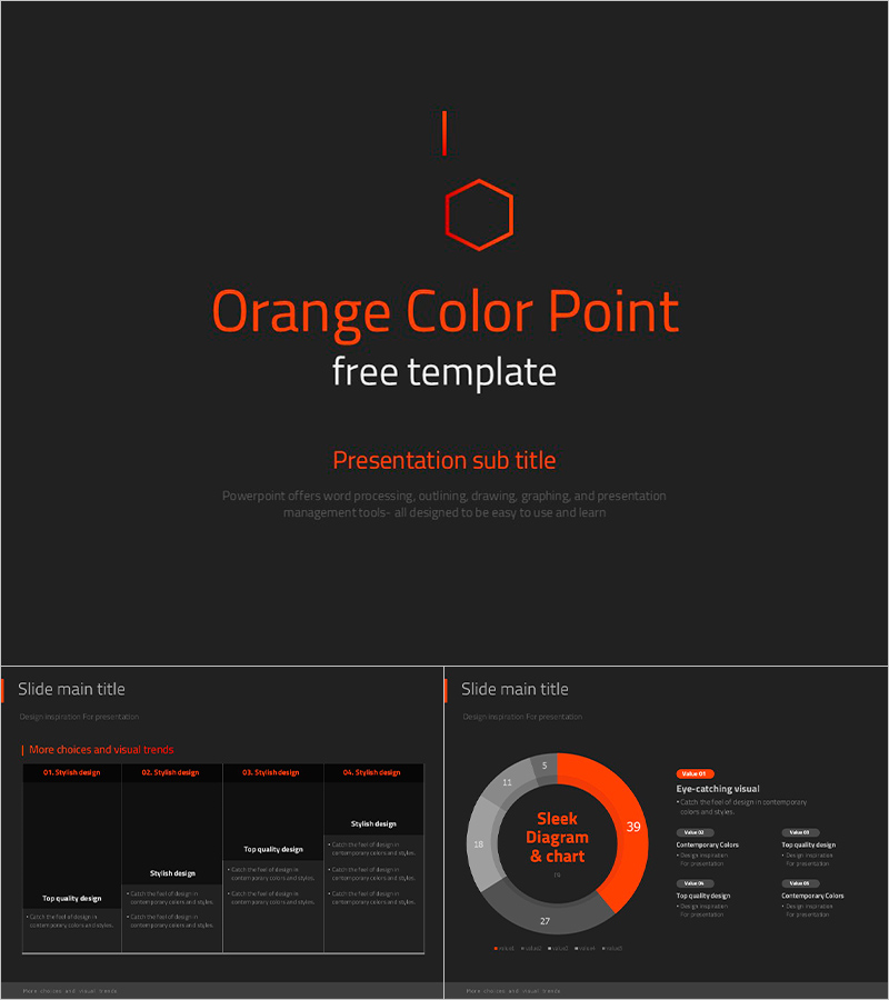 세련된 오렌지 컬러 포인트 무료 템플릿