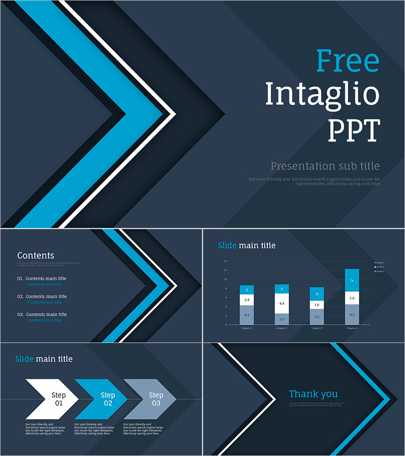 Elegant Free Intaglio PPT Template