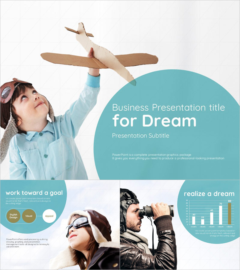 꿈 프레젠테이션 템플릿 – 꿈을 이루는 감성 디자인