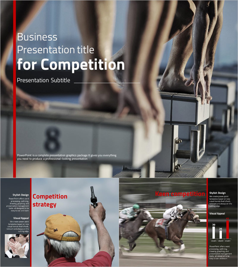 경쟁과 승리 파워포인트 템플릿 – 강렬한 메시지 전달을 위한 감성 디자인