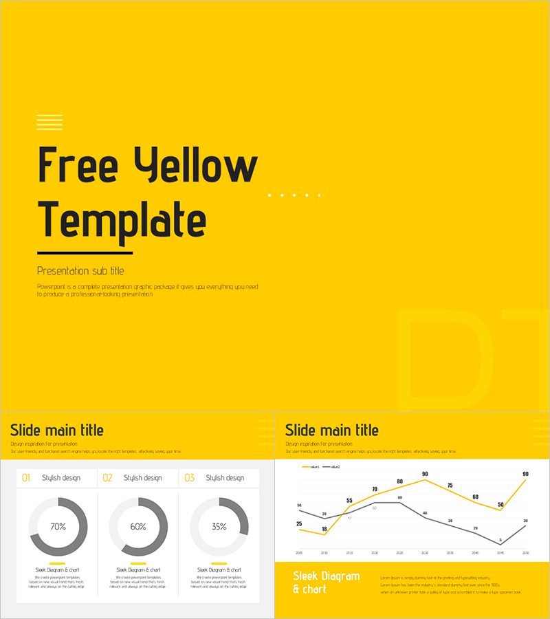 밝고 경쾌한 노란색 무료 PPT 템플릿