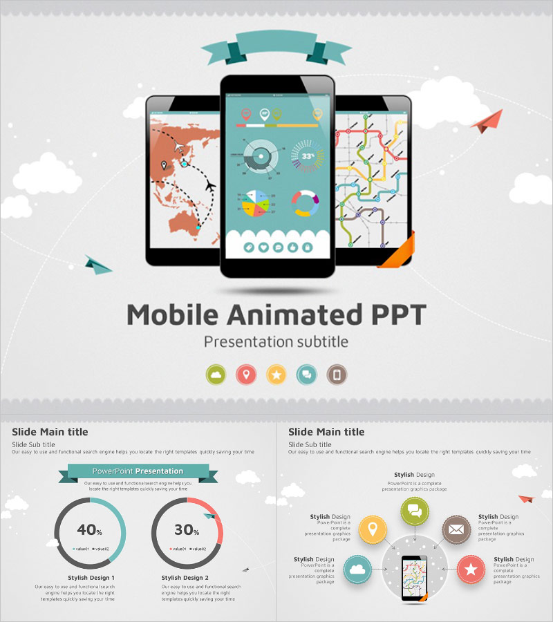 모바일 애니메이션 PPT 템플릿 – 유연한 디자인으로 시선을 사로잡다