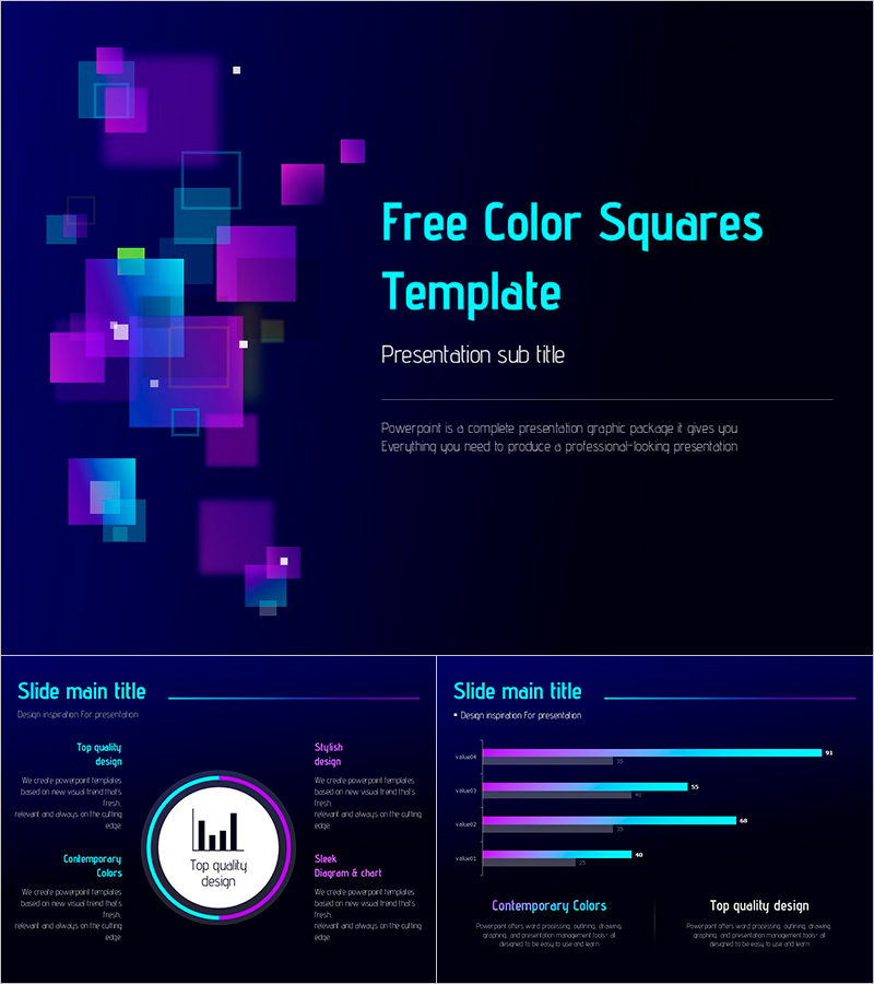 다채로운 무료 사각형 템플릿
