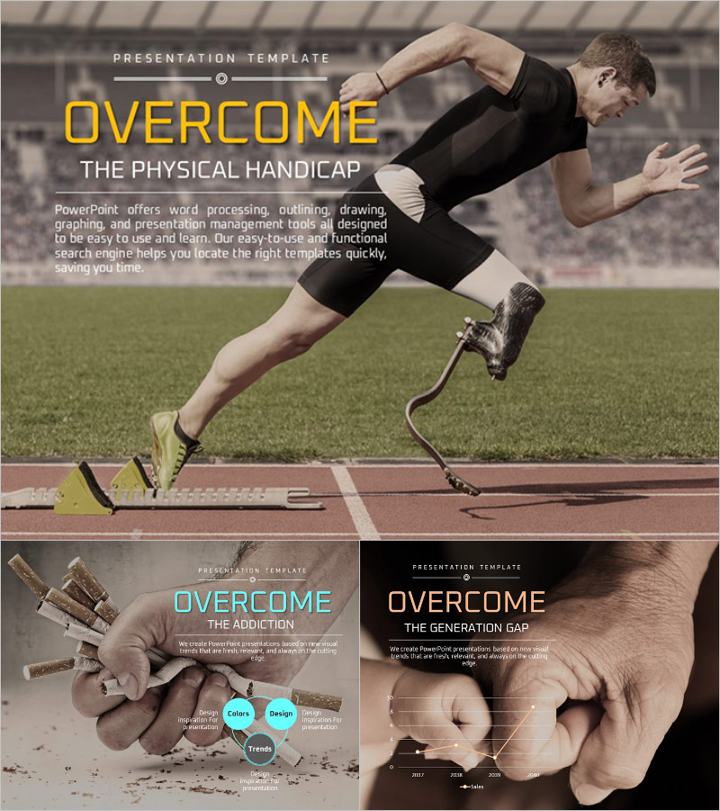 극복 테마의 피피티 템플릿 – 한 장으로 전달하는 감정의 흐름