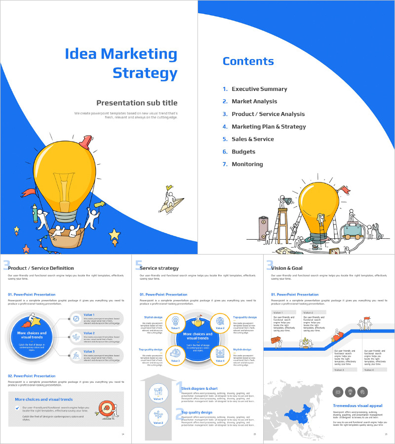 아이디어 마케팅 기획서 세로형 PPT 템플릿 – 신선한 디자인과 재미있는 요소