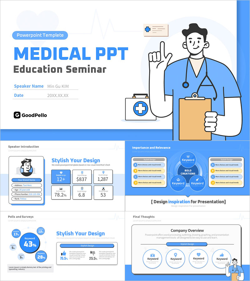 Medical Education Seminar Illustration PPT Template – Practical and Stylish Design