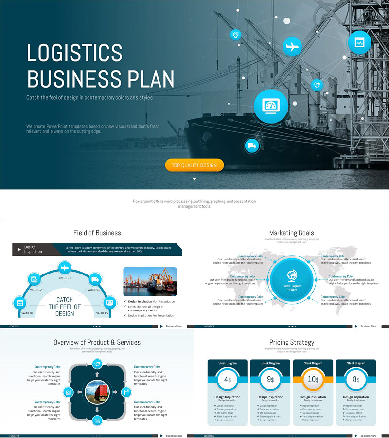 물류 사업계획서 PPT 템플릿 – 현대적인 디자인과 효율적 흐름