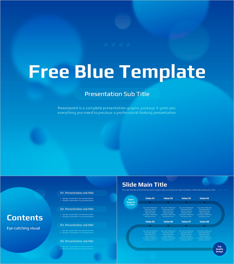 깨끗하고 세련된 블루 무료 PPT 템플릿