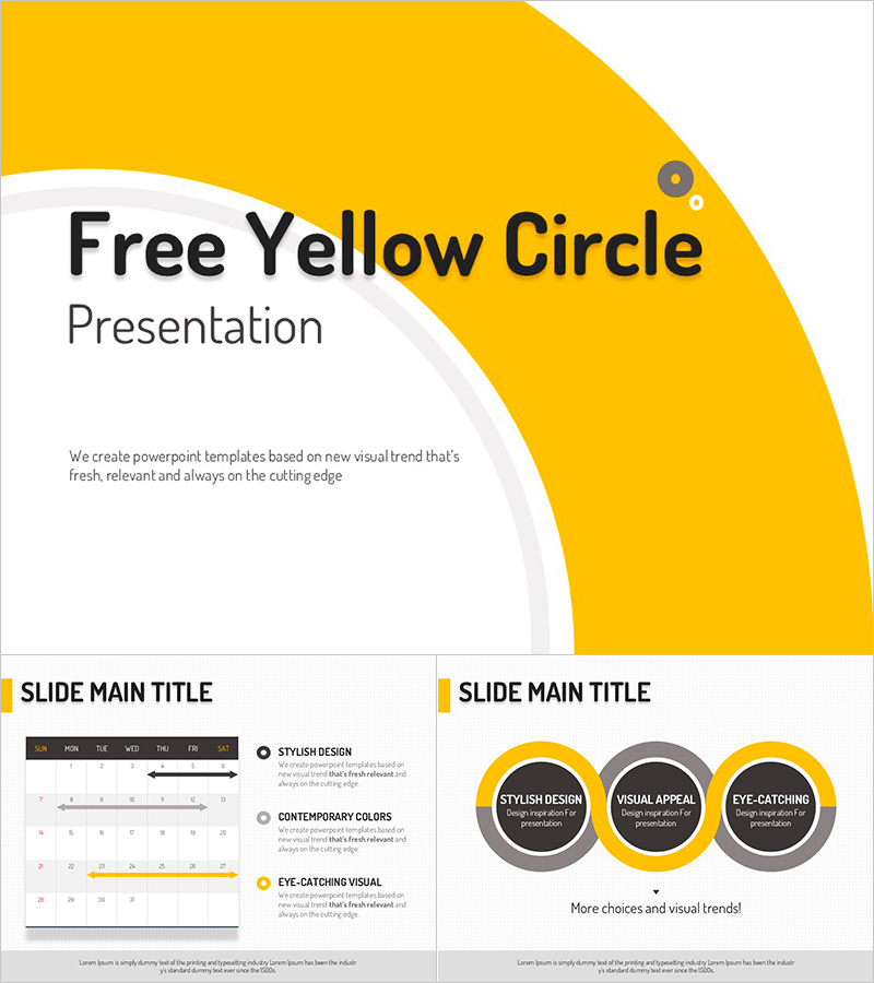 유쾌한 노란 동그라미 무료 템플릿