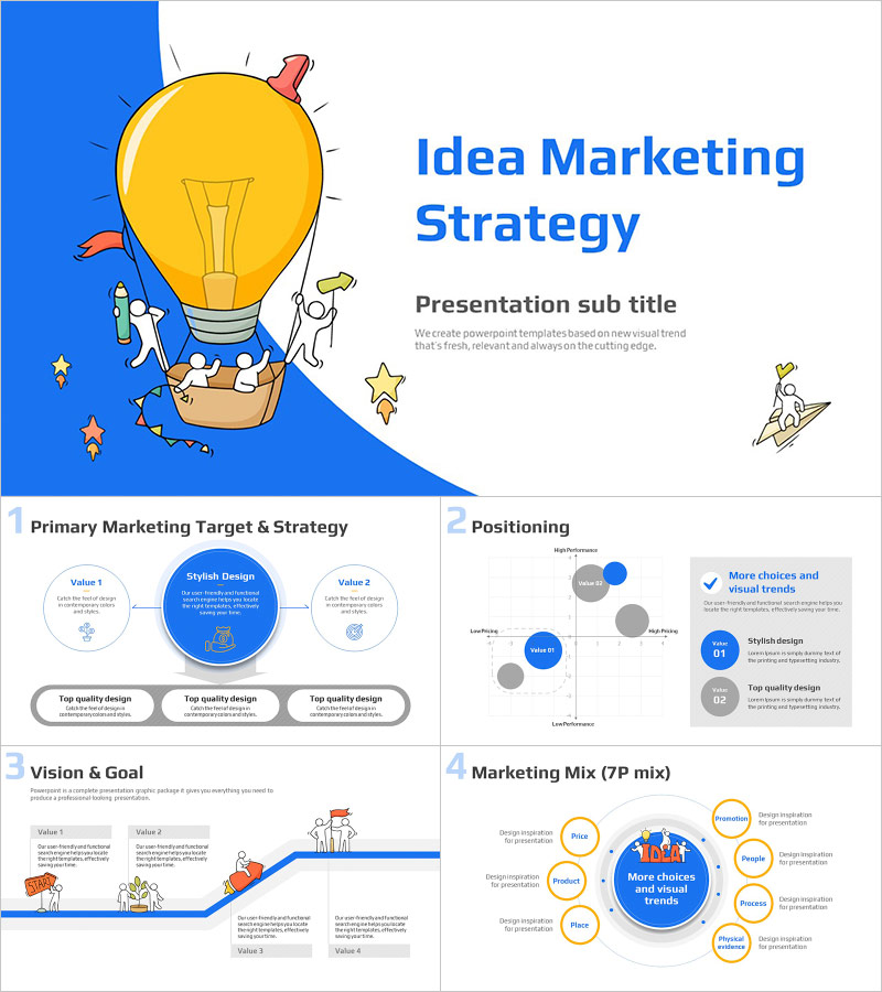 Idea Marketing Strategy PowerPoint Template – Vibrant Design