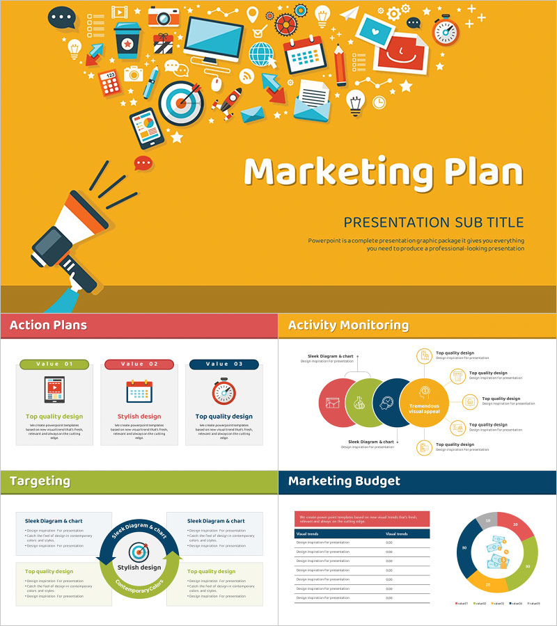Digital Marketing Strategy PPT Template – Modern Design with Vibrant Colors