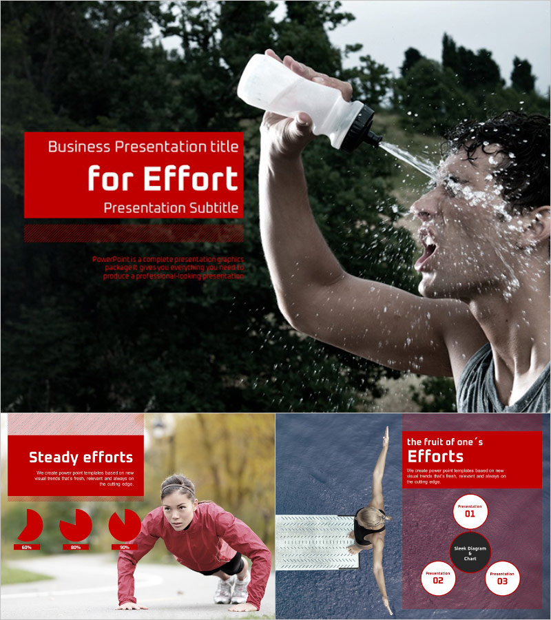 노력의 결과, 운동 피피티 Athletics PPT – 강렬한 이미지를 통한 메시지 전달