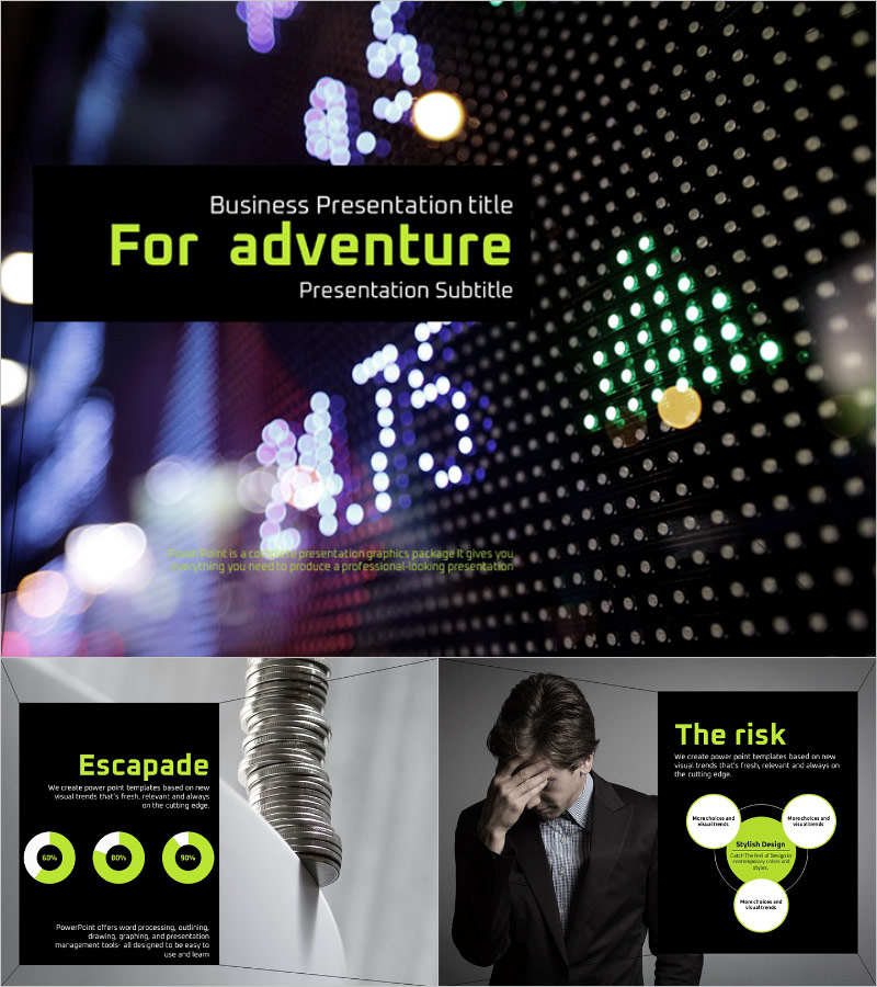 도전을 테마로 한 피피티 Adventure PPT – 감성적인 디자인으로 드리는 메시지