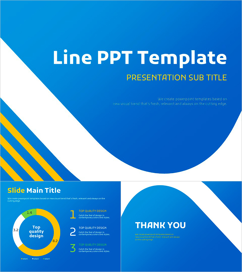 세련된 디자인의 라인 무료 PPT 템플릿