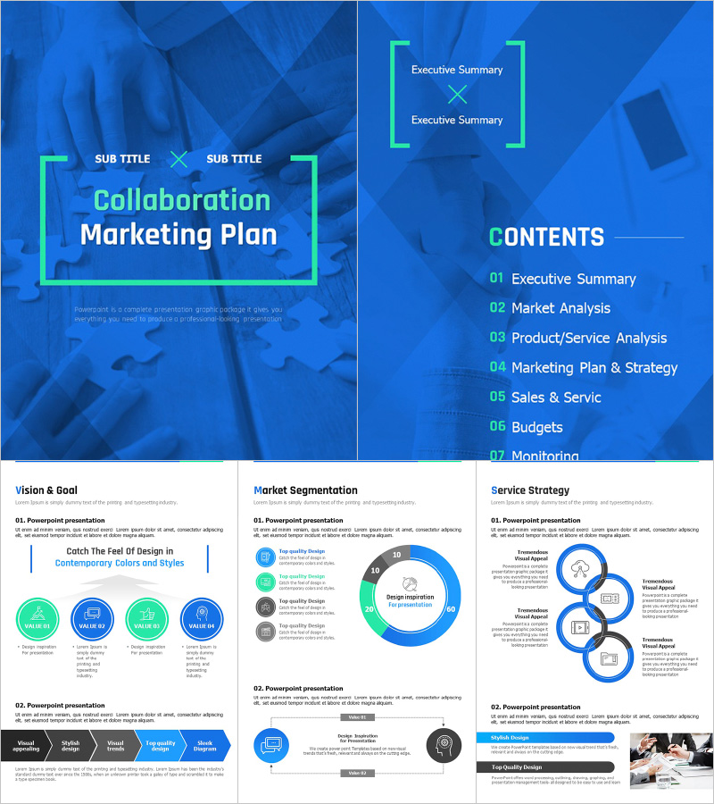 콜라보 마케팅 세로형 기획서 템플릿 – 협업 중심의 디자인