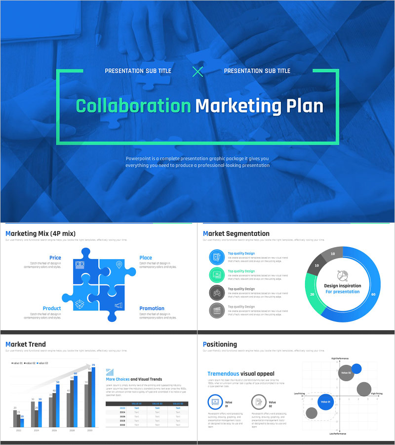 Collaboration Marketing Strategy PPT Template - Professional Design Layout