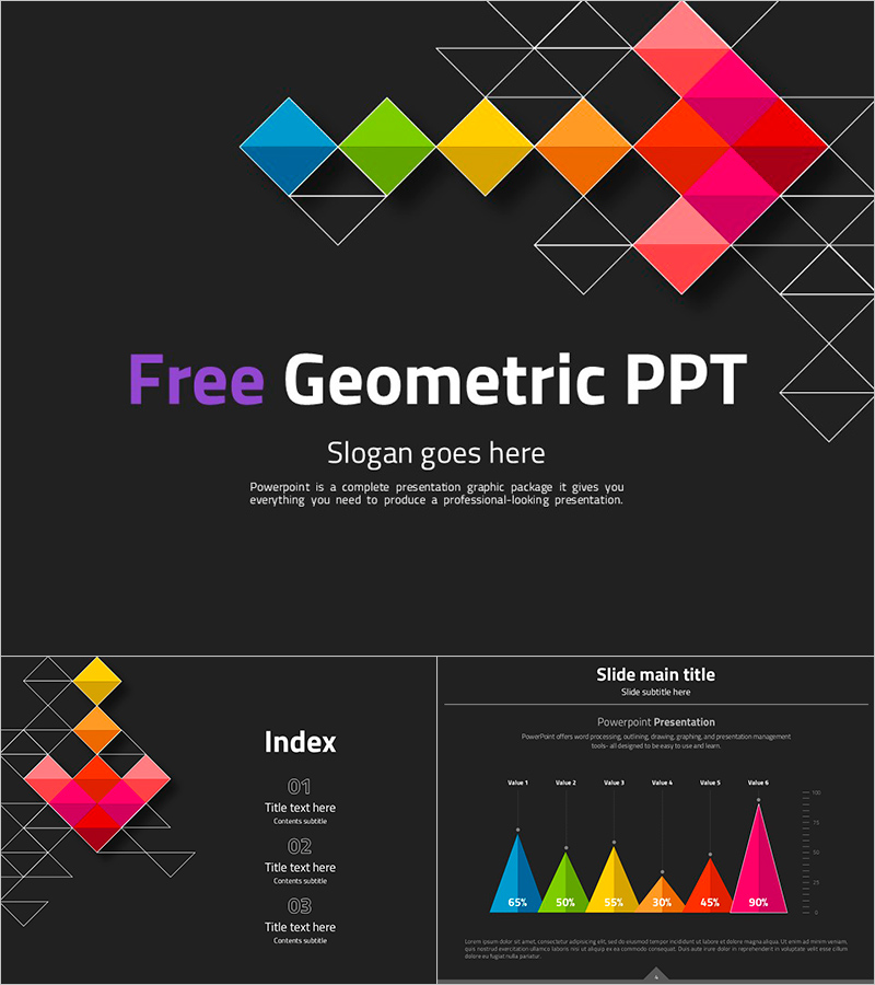 깔끔한 기하학적 패턴 무료 PPT