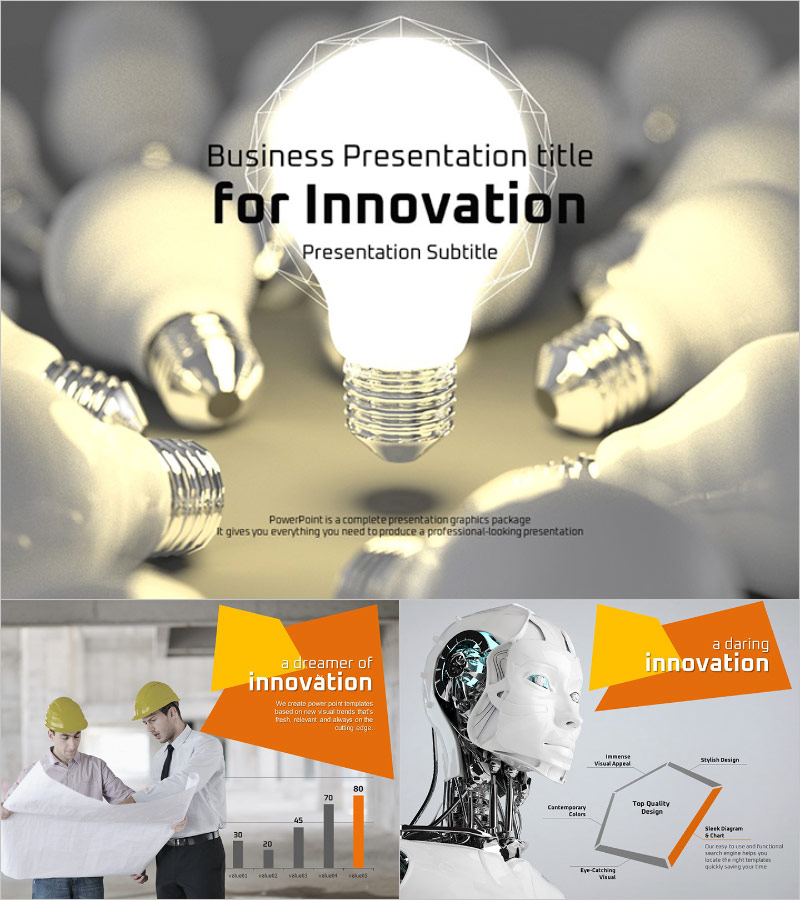 혁신 피피티 템플릿 – 창의적인 비즈니스 아이디어를 전달하는 감성 디자인