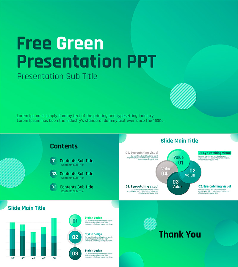 Premium Free Green PowerPoint Template