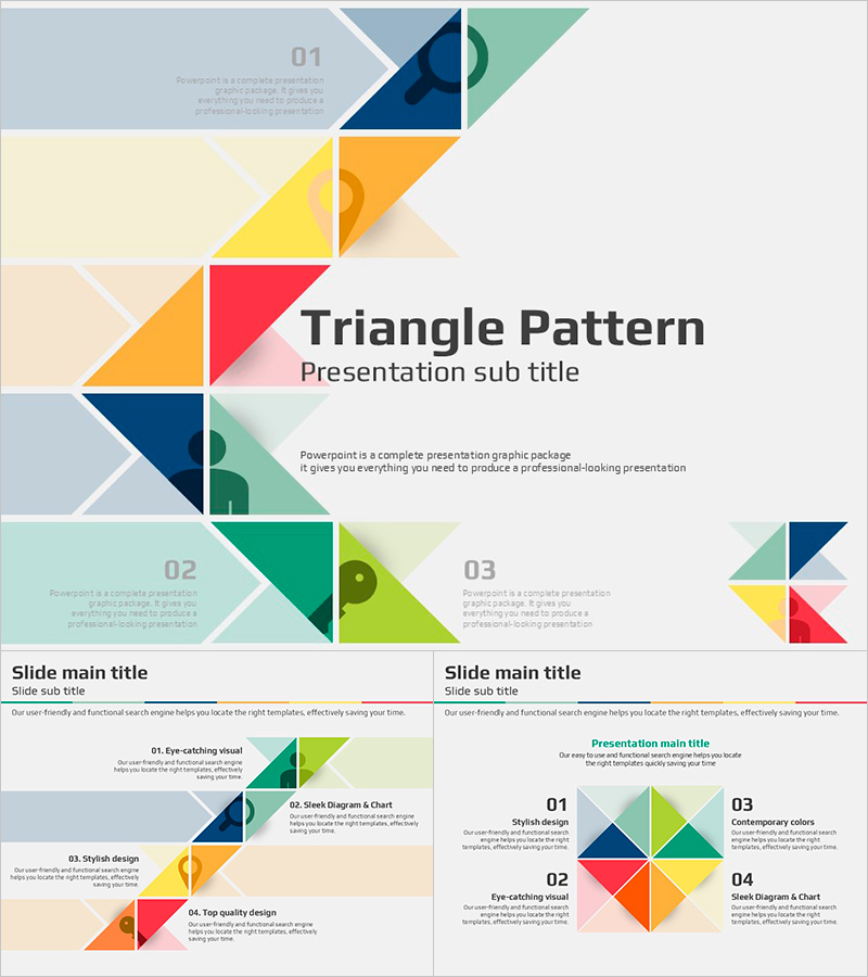 삼각형 패턴 애니메이션 PPT 템플릿 – 동적 효과로 시선을 끄는 디자인