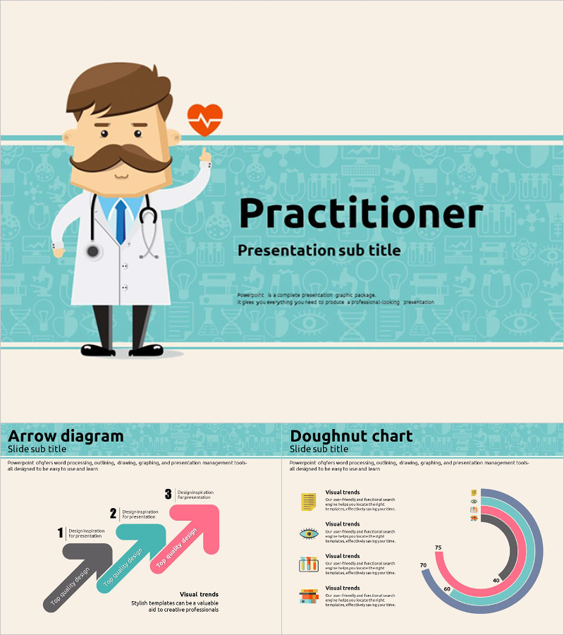의사 일러스트 애니메이션 템플릿 – 시선을 끄는 동적 슬라이드 디자인