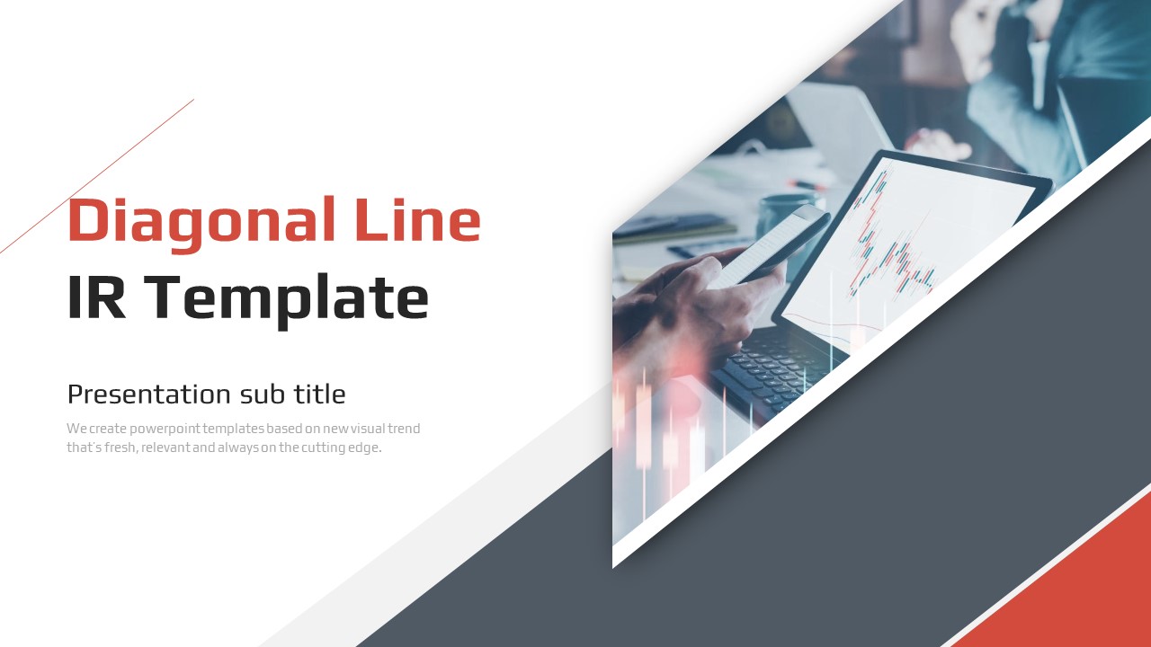 Diagonal Line IR PowerPoint Template – Sleek Design for Effective Fundraising