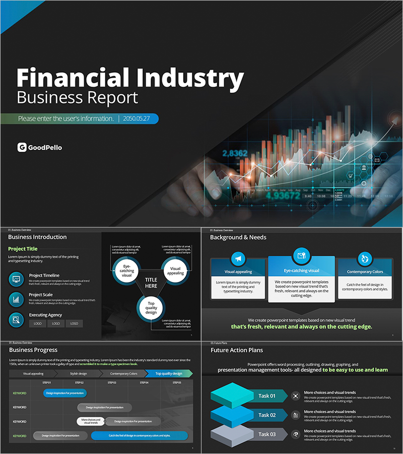 Financial Industry Trend & Strategy Report Template – Clean and Modern Design