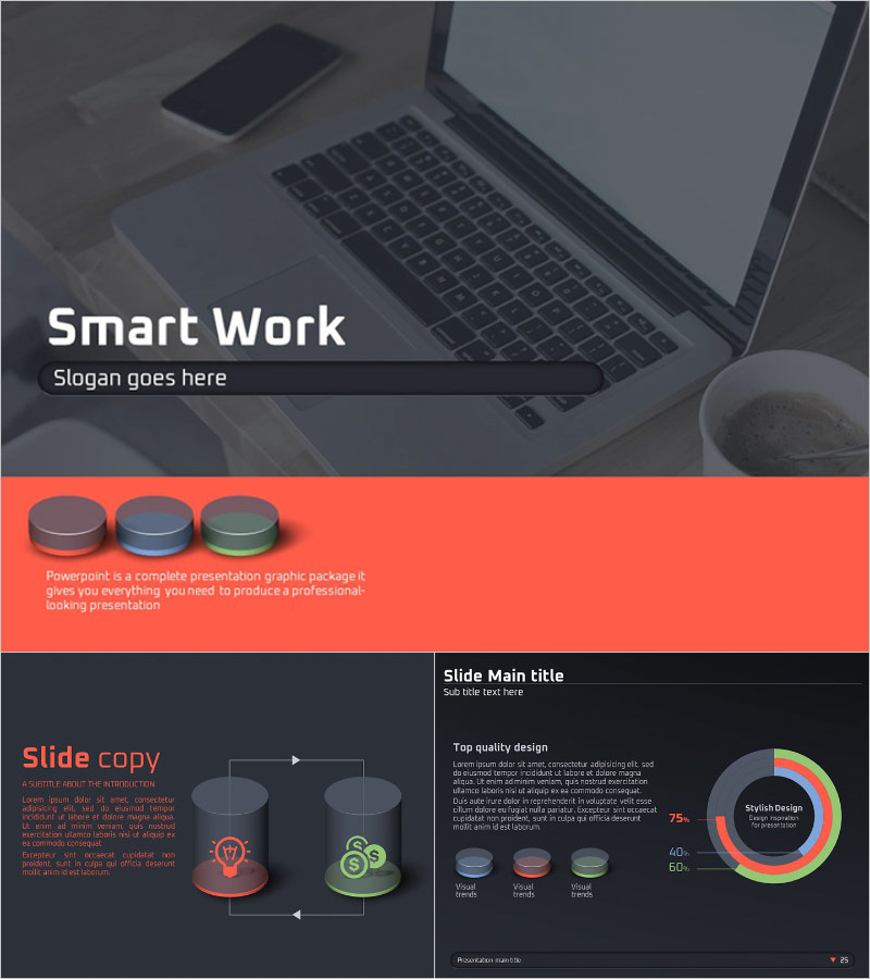 업무 프로세스를 위한 애니메이션 피피티 템플릿 – 스마트한 작업의 시각화