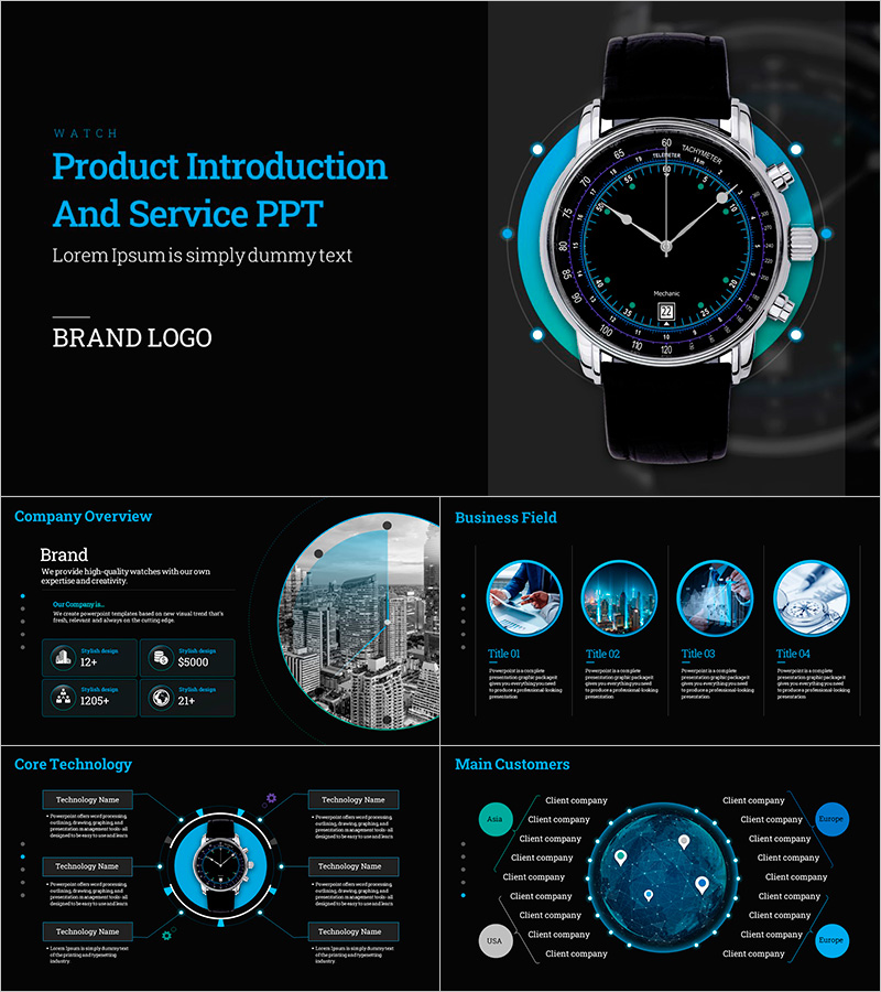 Watch Product Introduction Template – Elegant Design and Efficient Layout
