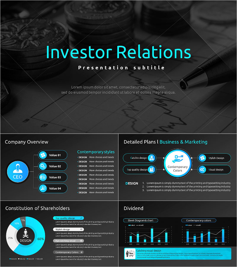 Simple IR Presentation Template – Teal Color and Efficient Layout