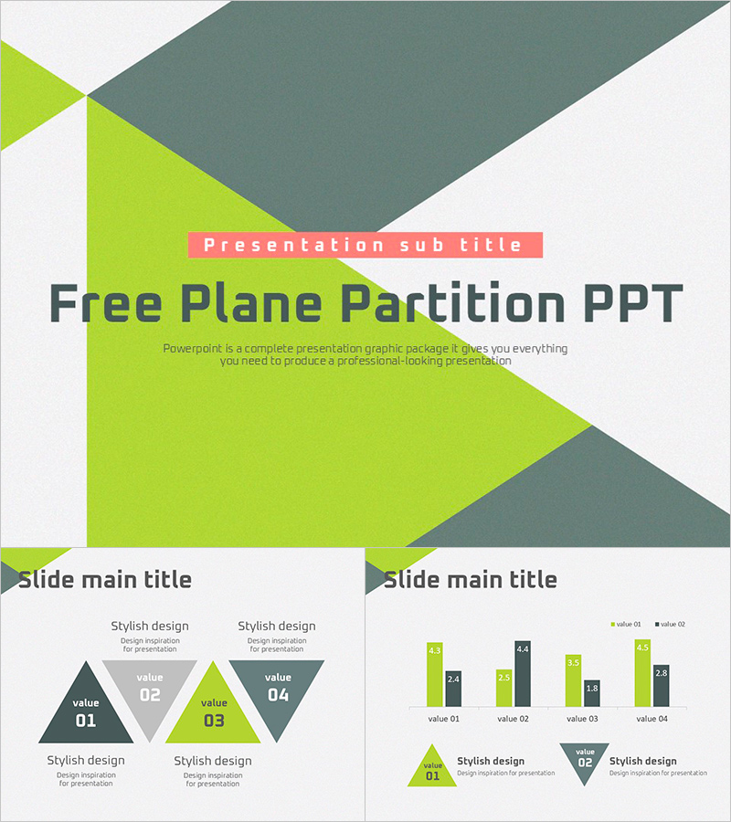 모던한 면분할 무료 PPT 템플릿