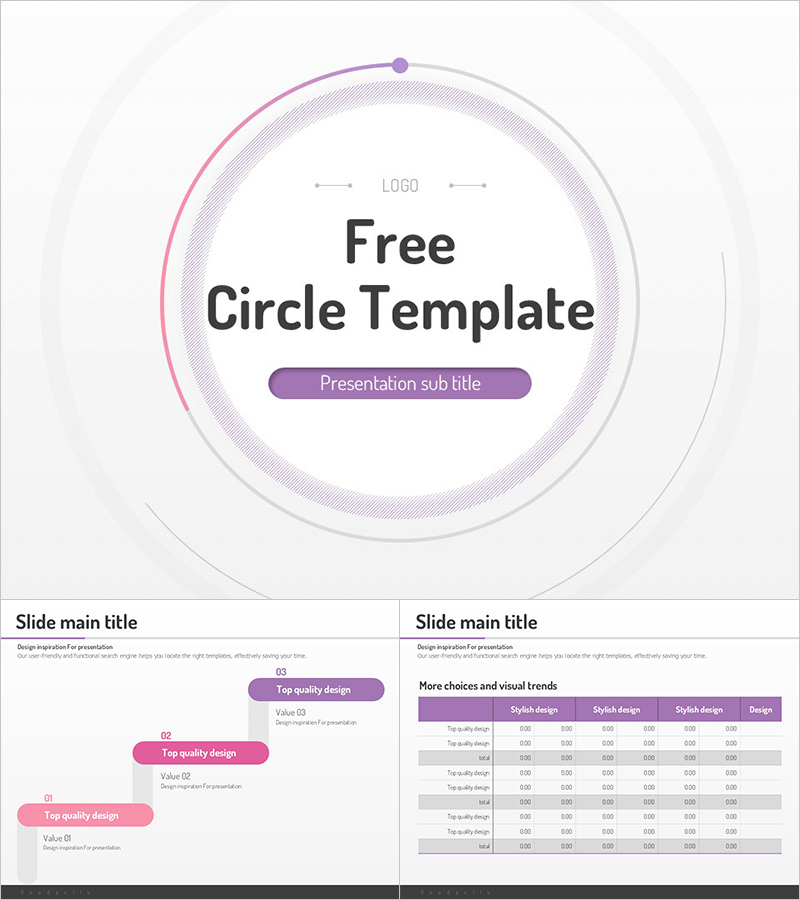 세련된 원형 패턴 무료 PPT 템플릿