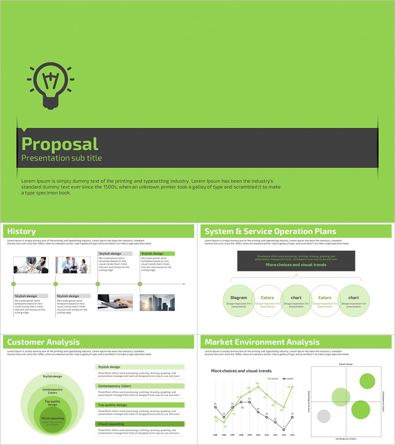 Green PowerPoint Template – Simple and Elegant Design for Proposals