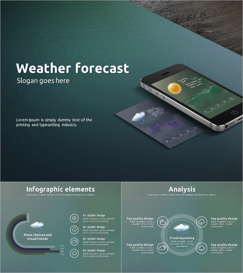 일기예보 애니메이션 PPT 템플릿 – 시각적으로 매력적인 디자인